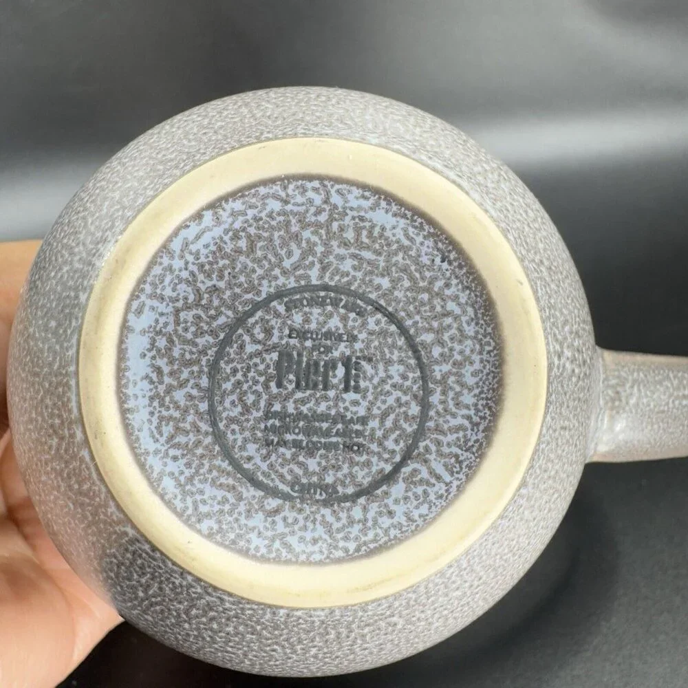 Pier 1 Easton Charcoal Gray Stoneware Coffee‎ Mug Cup Set 2 Mugs Cups Ceramic